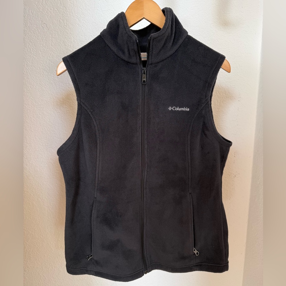 🖤 Columbia Women’s Black Fleece Sleeveless Vest - Size Large - GUC